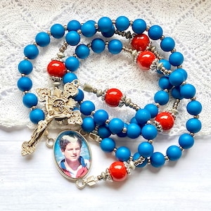 Large rosary Blessed Carlo Acutis, catholic, handmade, rosary for men, confirmation gift, catholic prayer beads, Rosenkranz-Atelier image 1