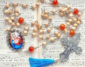 Immaculate Heart of Mary very large rosary one of a kind, chapel rosary, catholic rosary beads, traditional catholic, Rosenkranz-Atelier