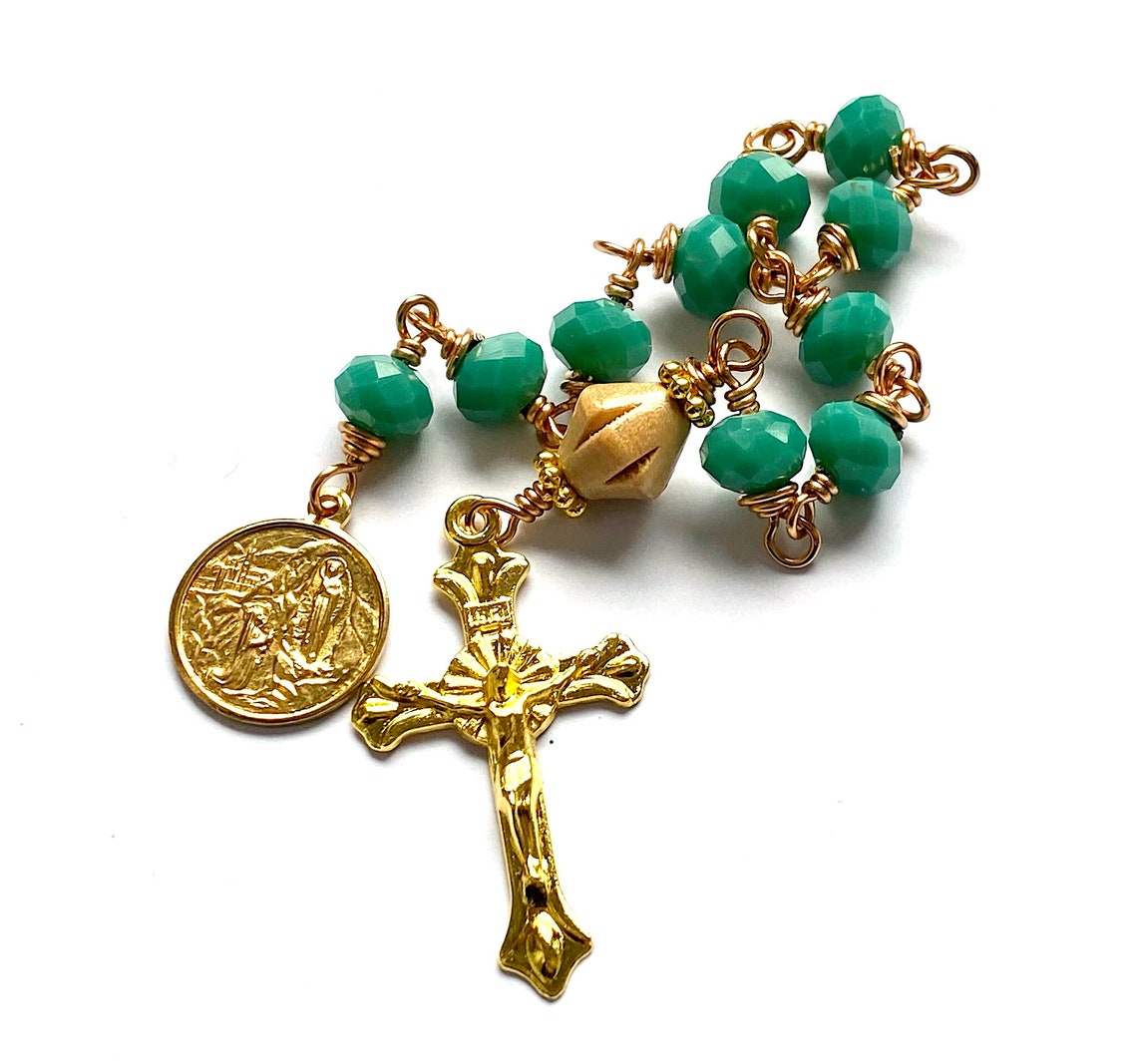 Single Decade Lourdes Rosary Vintage Our Lady of Lourdes Gold - Etsy