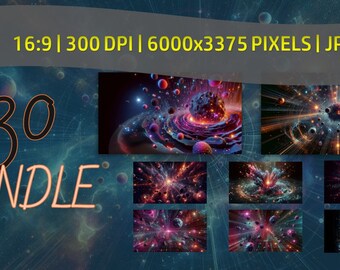 30 Bundle forThe fantastic galaxy and Hi-technology space wallpaper, You get  motion for our digital file