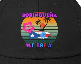 Distressed Boricua Pride Cap, Cotton Twill Puerto Rican Hat