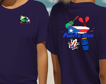 Puerto Rican T-shirt, Coqui & Bongos, Island Gift