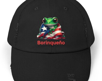 Boricua Pride Distressed Cap, Puerto Rican Style