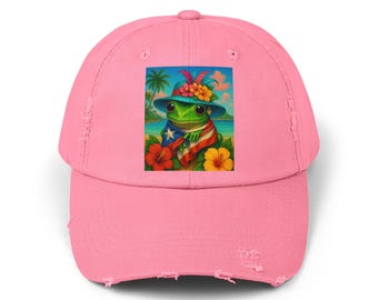 Distressed Puerto Rican Pride Cap, Cotton Twill Baseball Hat