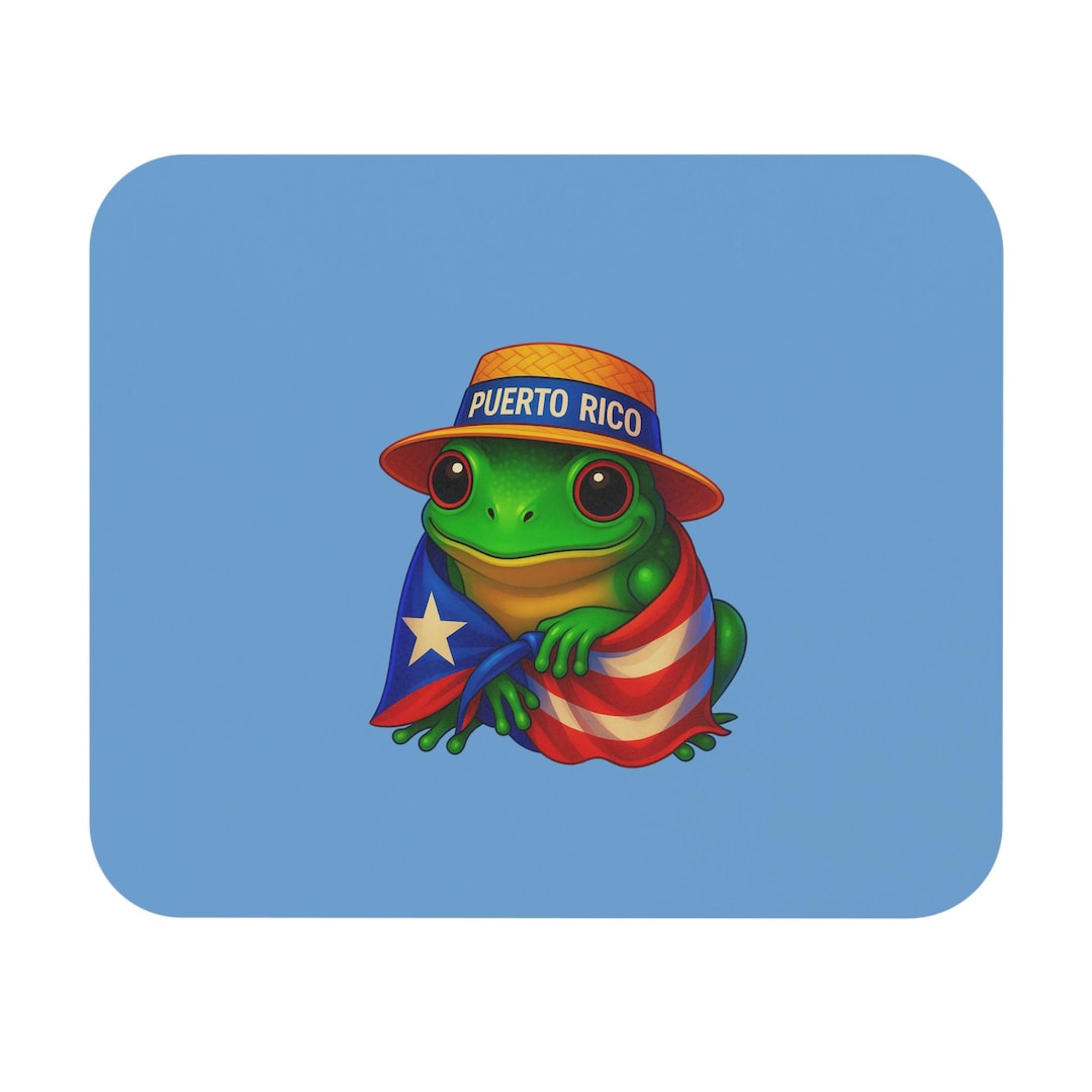 Pouter Rico Frog Puerto Rico Frog Mouse Pad, Iconic Design Desk Mat - Etsy