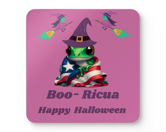 Puerto Rican Halloween Coaster Set | Boo-Ricua Party