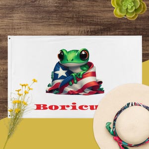 Banner, Puerto Rican banner with coqui, Great banner gift, Bar sign banner, Porch banner, Party Banner, Fun banner, Coqui image banner