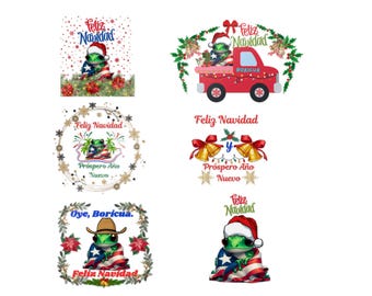 Puerto Rican Christmas Sticker Pack • Coquí Holiday Decals