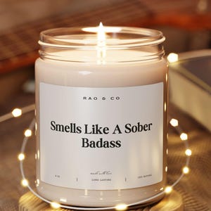 Sober Gift Funny Candle Sobriety Gifts For Men Women 1 Year Sober 3 Years Sober Recovery Gift Funny Sobriety Candle Gift For Him Her