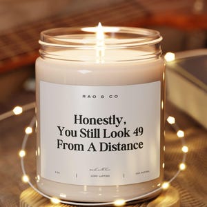 Funny 50th Birthday Candle Gift For Her Personalized Candle 50th Birthday Party Gift Idea For Women Funny Gift For Her Birthday Celebration