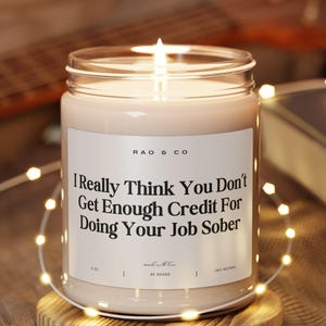Boss&#39;s Day Candle Gift Funny Office Present That Gives Credit for Doing Job Unique Appreciation Gift Idea for Manager or Work Team Leader