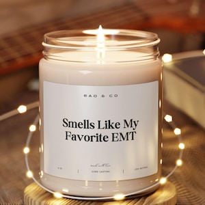 EMT Gift Idea Funny Candle for My Favorite EMT Personalized Present for Paramedic First Responder Birthday or Training Care Package Gift