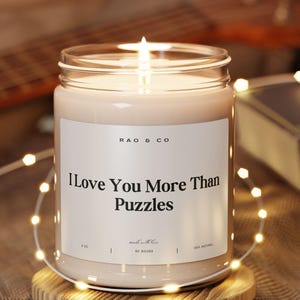 Puzzle Lover Gift Candle Romantic Game Lover Candle Quirky Unique Gift Handmade Perfect for Puzzle Enthusiasts