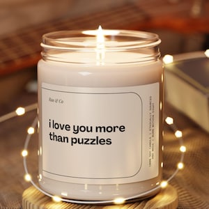 Puzzle Lover Gift Candle Romantic Game Lover Candle Quirky Unique Gift Handmade Perfect for Puzzle Enthusiasts