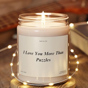 Puzzle Lover Gift Candle Romantic Game Lover Candle Quirky Unique Gift Handmade Perfect for Puzzle Enthusiasts