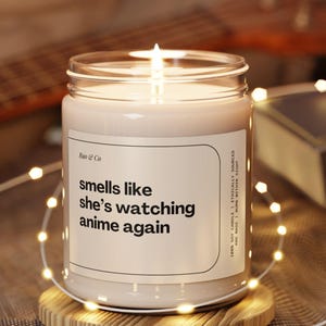 Funny Candle Gift for Anime Lover Otaku Girl Birthday Present for Her Weeb Friend Unique Custom Gift Idea for Manga Fan Anime Decor Candle