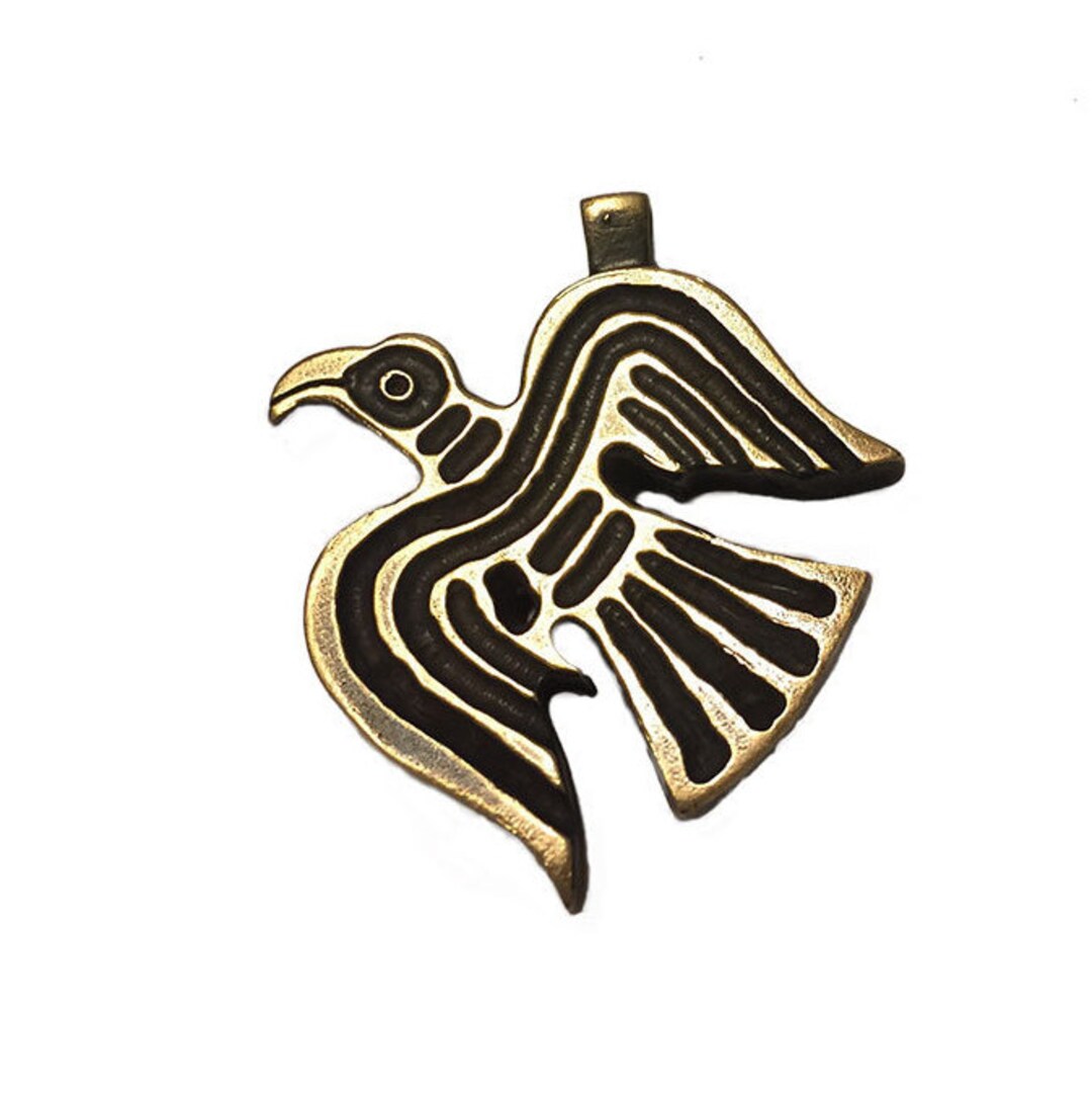 Raven ''munin'' Pendant in Real Bronze Etsy