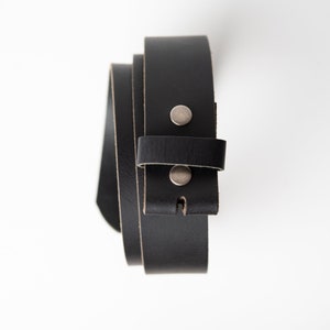 Leather Snap Belt BLACK Leather Belt Strap for Buckle 1.5 - Etsy