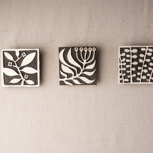 Tile Wall Art (one- choose from 3 patterns), Mounted Wall Art - Black & White Modern Motifs - MADE to ORDER