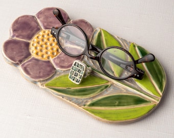 Trinket Dish, Ring Dish - Purple Blossom