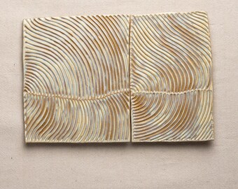 Wall Sculpture, Ceramic and Mosaic Wall Art, Wabi Sabi Art - MADE to ORDER - Fern Organic