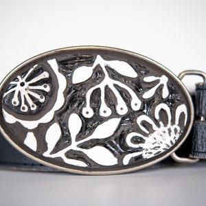 Belt Buckle for Women, Black and White Belt Buckle, Ceramic Belt Buckle with Optional Leather Belt READY TO SHIP
