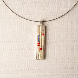 Modern Necklace in Gift Pouch, READY to SHIP Mosaic Pendant Necklace
