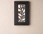 Tile Wall Art, Mosaic Art in Wood Frame - Farmhouse Flowers - Flowers and Semiprecious Stones, Vertical Art, MADE to ORDER