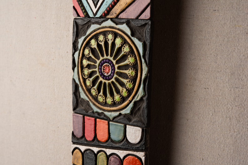 Narrow Vertical Wall Art, Ceramic and Mosaic Wall Art - Stick Ceramic Tile Mounted Wall Art - MADE to ORDER image 7