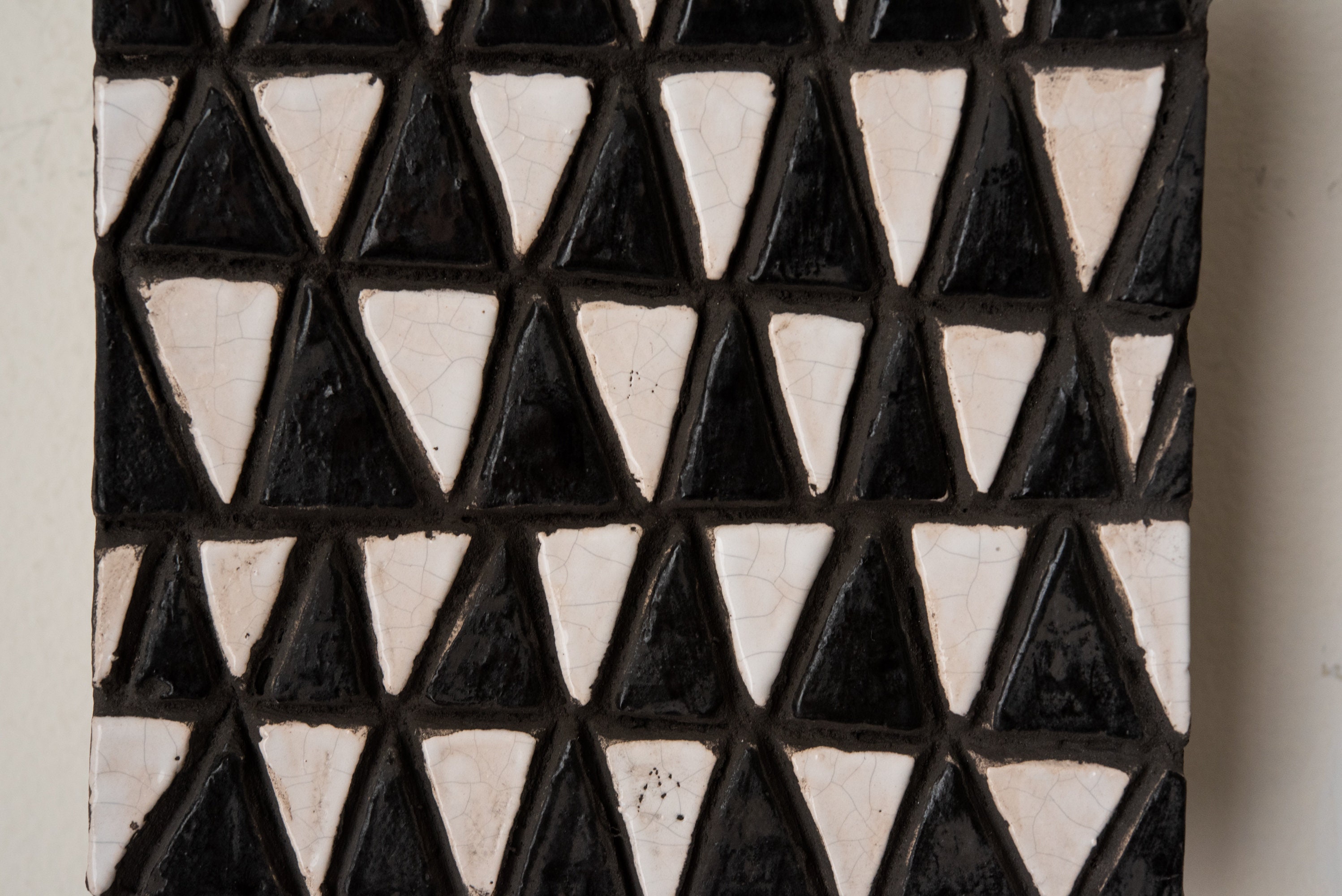 Ceramic Tile Mounted Square Wall Art Black and White Modern Etsy