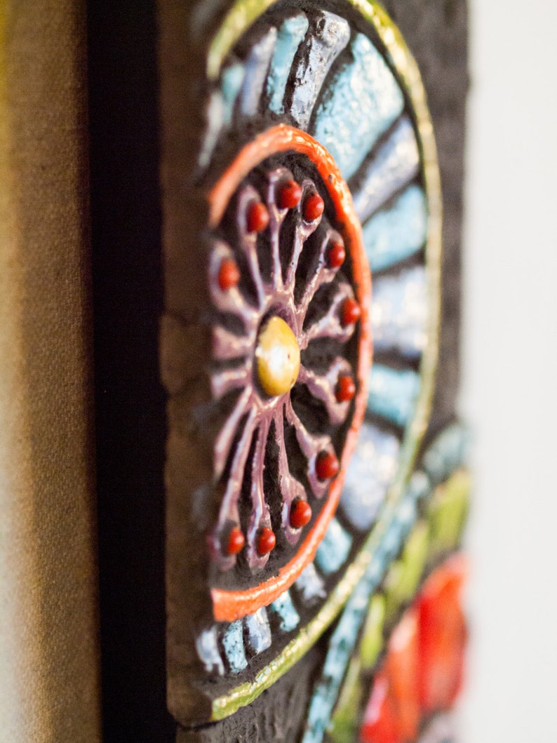 Mid Century Modern Ceramic Wall Art with Mosaic Touches MADE Etsy