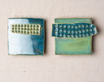 Dimensional Wall Art, Ceramic Art, Textured: Tidal Relief
