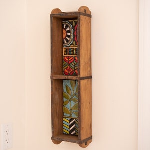 Shelf with Ceramic and Mosaic Art Framed in Vintage Indian Brick Mold MADE TO ORDER by Romy and Clare image 2