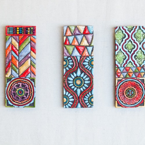 Ceramic Wall Art MADE to ORDER Tile Wall Art Set of 3 Etsy