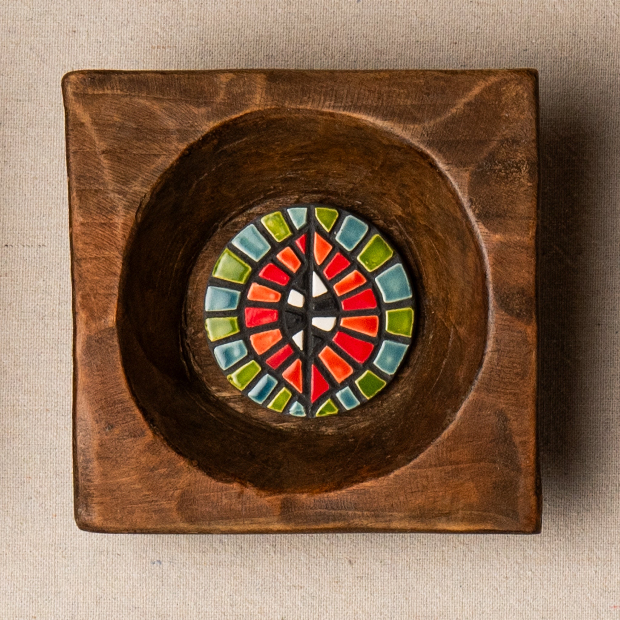 Ceramic Wall Sculpture Set of 9 Framed Handmade Ceramic