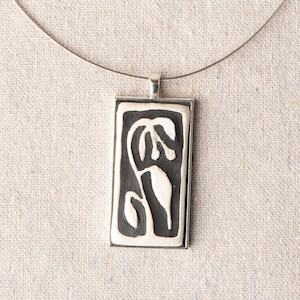 Black and White Pendant Necklace, Ceramic Jewelry for Women, MADE to ORDER - Release