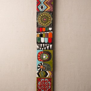 Narrow Vertical Wall Art, Ceramic and Mosaic Wall Art - Stick Ceramic Tile Mounted Wall Art - MADE to ORDER image 2