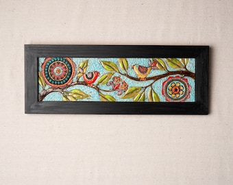 Mosaic Wall Art, Horizontal Art, Framed - MADE to ORDER - Good Neighbors Tile Wall Art