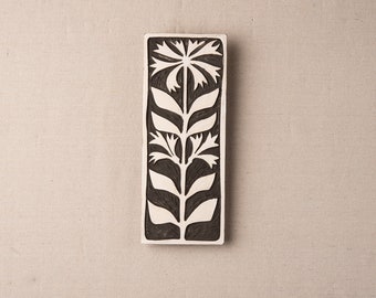 Cosmos - Vertical Wall Art, Black and White, Handmade Ceramic Tile Mounted Wall Art - Stick Mini - MADE to ORDER