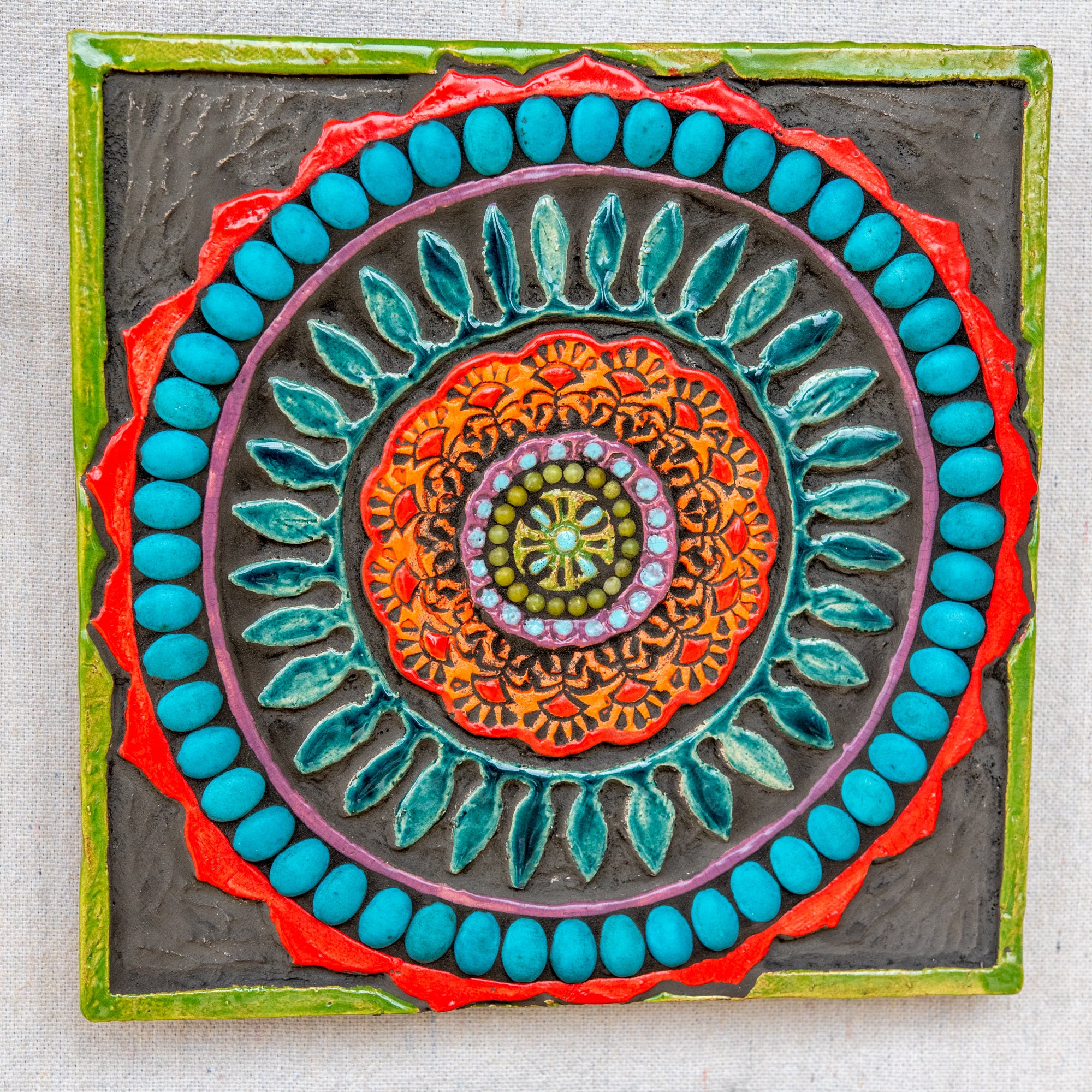 Mounted Handmade Tile one Select From 9 Patterns Ceramic - Etsy UK