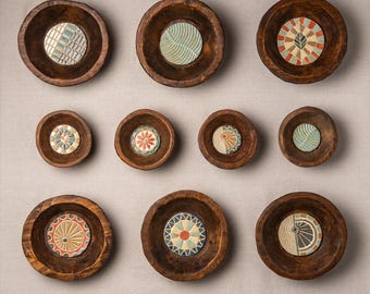 Handmade Tile Framed, Ceramic Wall Sculpture: Earthy Mod