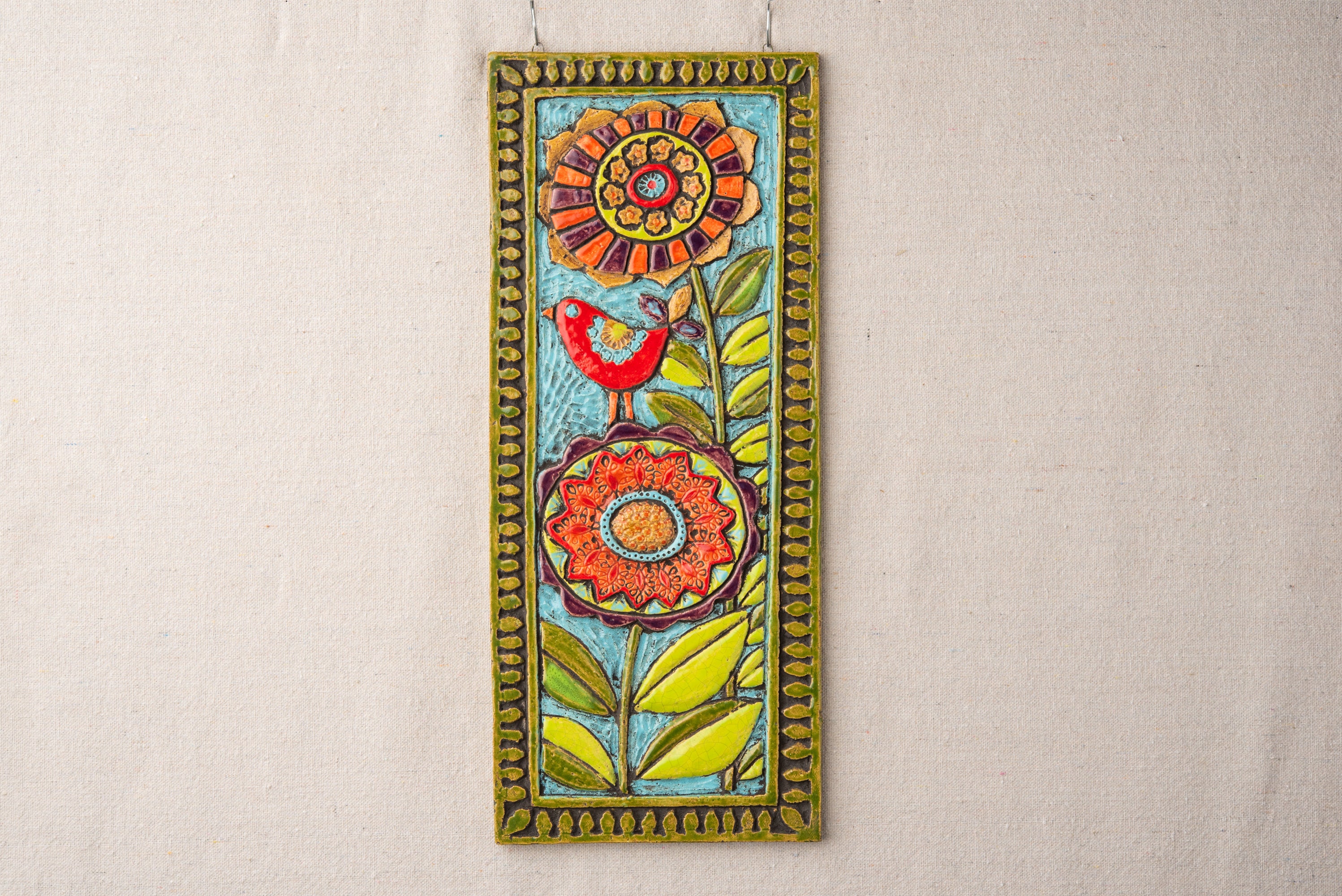 Ceramic Garden Plaque Outdoor Wall Art READY to SHIP by Etsy