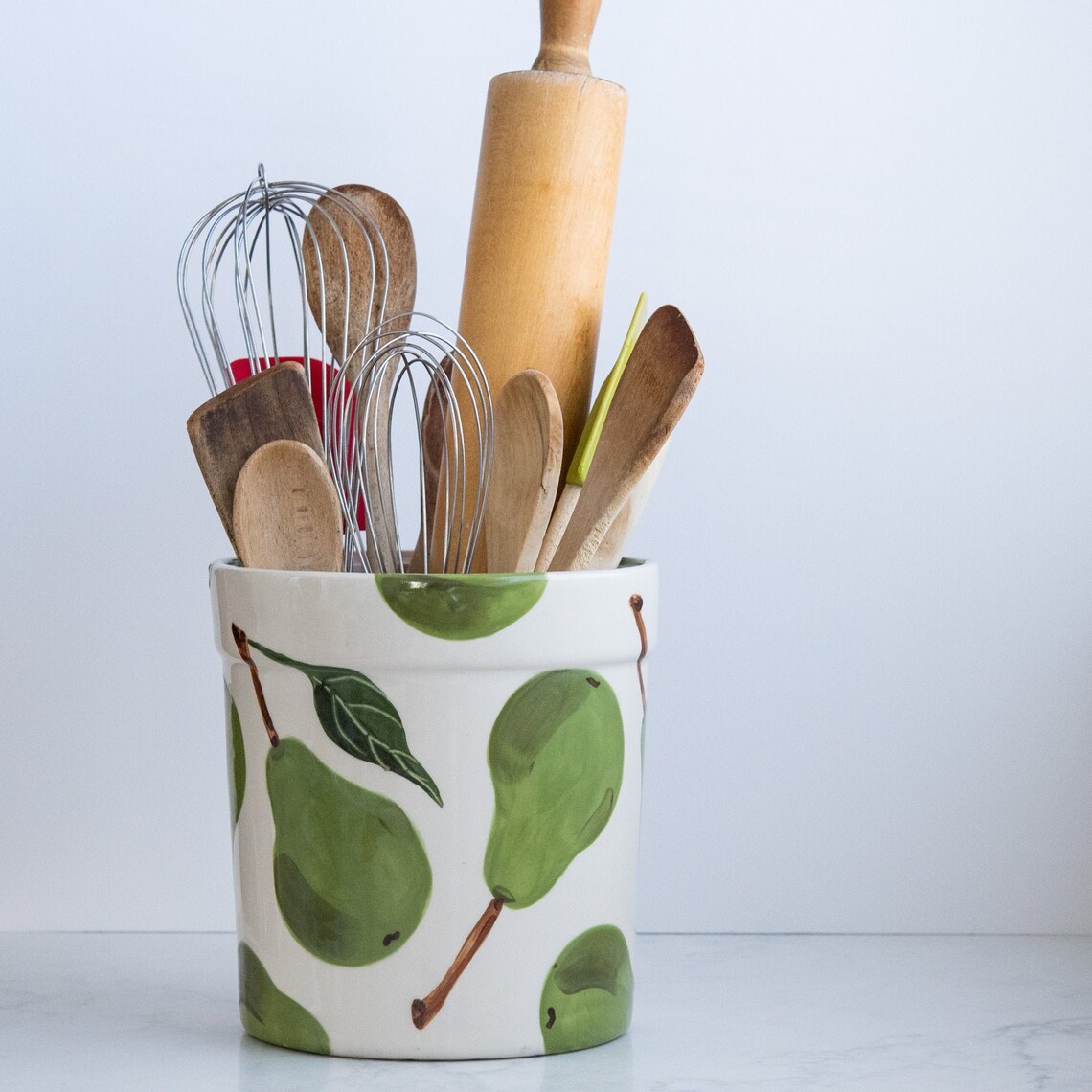 Utensil Crock Kitchen Utensil Holder Extra Large Utensil Etsy