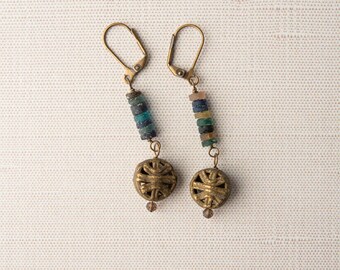 Brass Cage Bead Earrings - READY to SHIP - Handmade Indie Jewelry by Romy and Clare