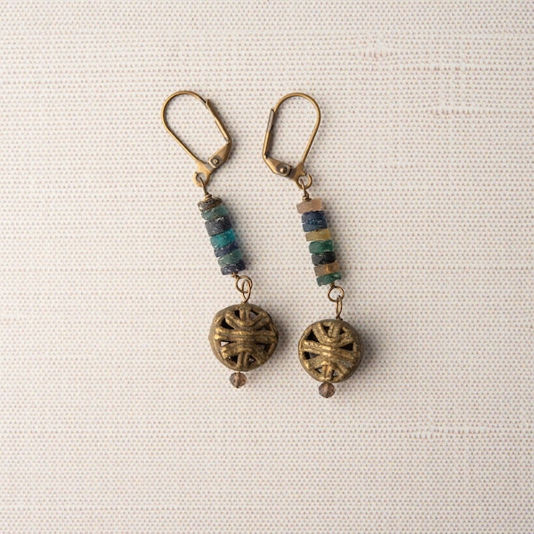 Brass Cage Bead Earrings - READY to SHIP - Handmade Indie Jewelry by Romy and Clare