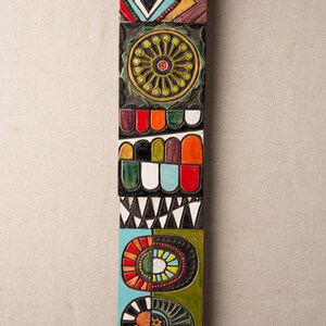 Narrow Vertical Wall Art, Ceramic and Mosaic Wall Art - Stick Ceramic Tile Mounted Wall Art - MADE to ORDER image 4