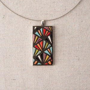 Retro Ceramic Pendant Necklace for Women - MADE to ORDER - Ceramic Jewelry, Colorful Necklaces for Women - Palms