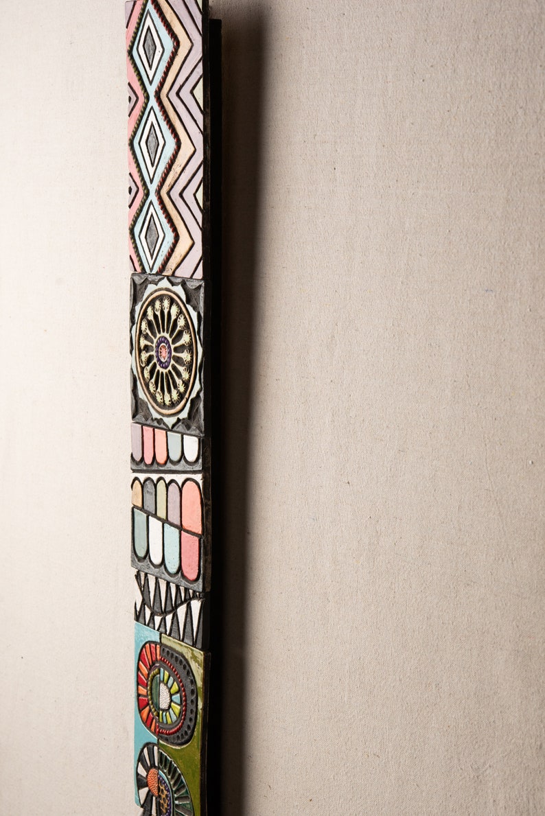 Narrow Vertical Wall Art Ceramic and Mosaic Wall Art Stick Etsy