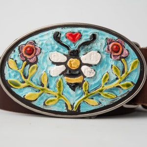 Bee Buckle Embossed Belt
