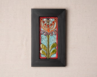 Garden Empress Tile Wall Art, Mosaic Art in Wood Frame - MADE to ORDER by Romy and Clare